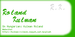 roland kulman business card